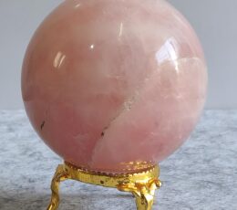 Rose Quartz Shpeer Metal Stand - Home Decor - Aurax Reiki