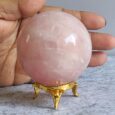 Rose Quartz Shpeer Metal Stand